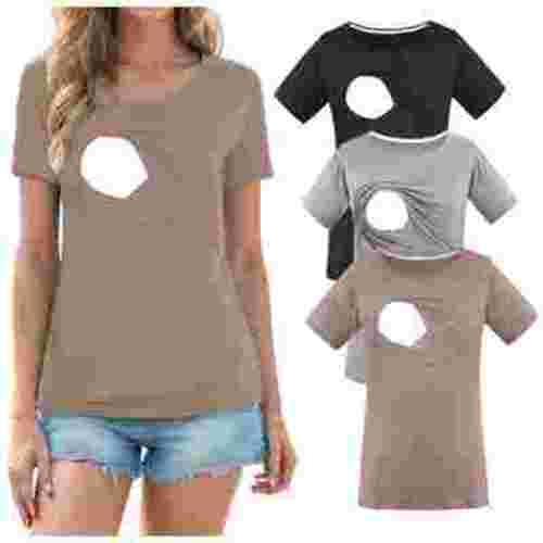 Smallshow Women's Maternity Nursing Tops Clothes Breastfeeding T-Shirts 3-Pack