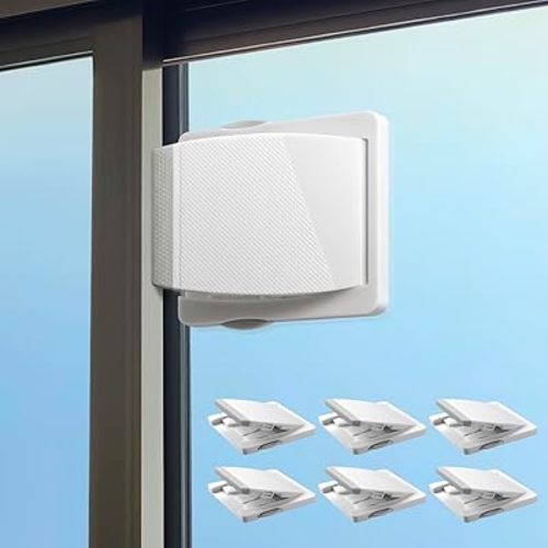 Sliding Door Lock, 6 Pack Child Safety Sliding Glass Door Lock for Sliding Glass Doors, Sliding Windows, Sliding Closet, etc. Easy to Installation Provides More Security for Your Baby and Pets