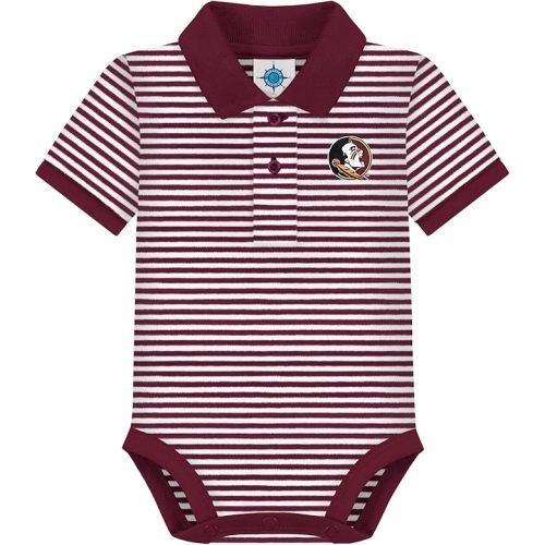 Creative Knitwear College Baby Striped Polo Bodysuit - Team Logo, Multiple Colors, for Boys & Girls (0-12 Months)
