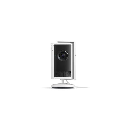 Ring Indoor Cam Plus (newest model), Home or business security, Retinal 2K for crisp, true-to-life video quality, 4x Enhanced Zoom, Low-Light Sight, White