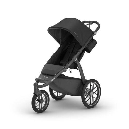 UPPAbaby Ridge V2 Jogging Stroller | All-Terrain Performance Suspension + Never-Flat Tires Built for Walking, Running + Trails | Water Bottle Holder Included | James (Black |Carbon Frame)