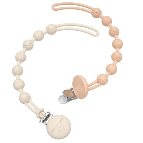 Cuddle Campus Silicone Pacifier Clip Holder with One Piece Design, Pack of 2 Soft Flexible Binky Clips with Texture for Baby Boy and Girl(0-6m)