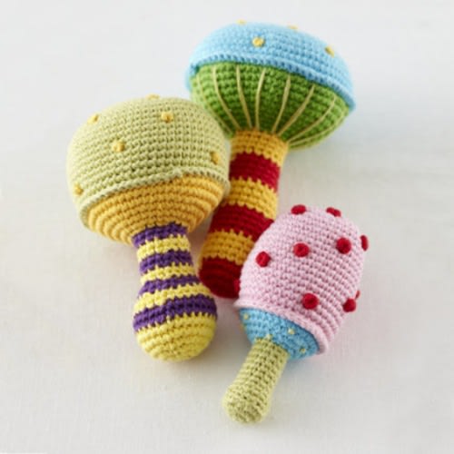 Knit Mushroom Rattle