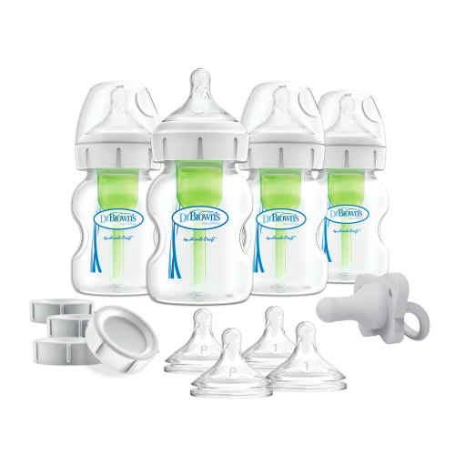 Dr. Brown's Breastfeeding Baby Bottles, Options+ Wide-Neck Breast to Bottle Feeding Set