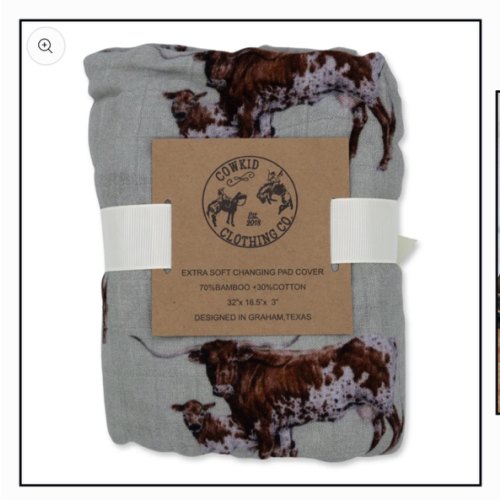 Sagebrush Longhorn Bamboo Muslin Changing Pad Cover – Cowkid Clothing Company