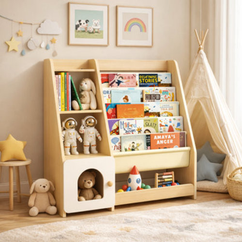 Latitude Run® Chitara 5-Tier Book Display Bookcase Bookshelf with Storage Organizer & Reviews | Wayfair