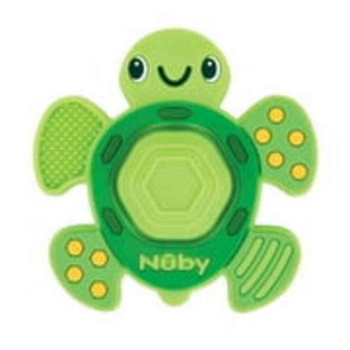 (2 pack) Nuby Teethe N' Pop Sensory Play Teether for Infants, Green Turtle Design
