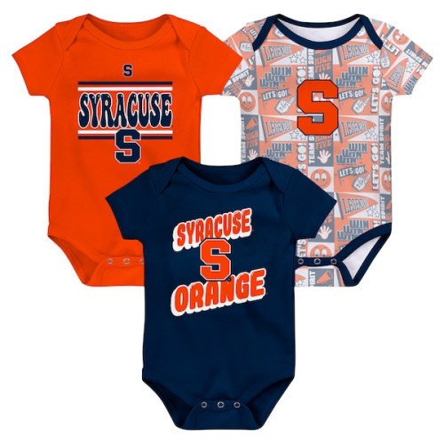 Syracuse Orange Newborn Sunday Comics 3-Pack Bodysuit Set - Navy