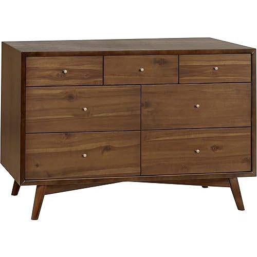 Babyletto Palma 7-Drawer Assembled Double Dresser in Natural Walnut, Greenguard Gold Certified