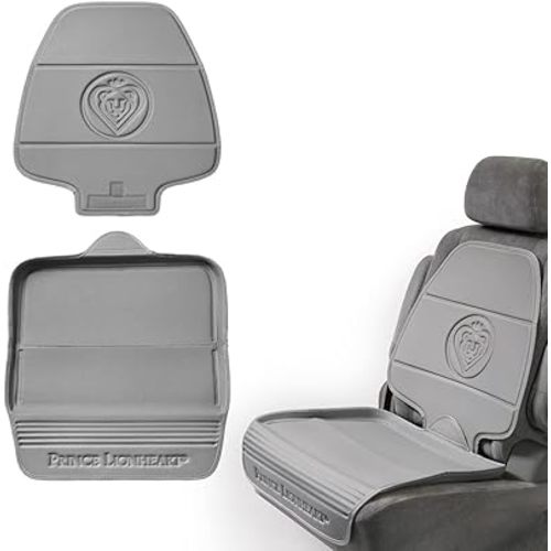 Prince Lionheart Car Seat Protector. The only 2 stage Seatsaver Designed with Thick padding, Nonabsorbent, waterproof, PVC foam material. Comparable with all baby and toddler car seats. (Grey)