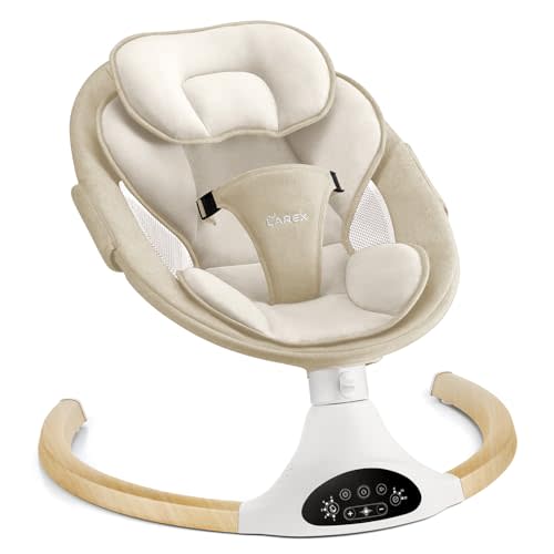 LAREX Baby Swing,Infant Electric Swing,Portable Swing,Remote Control Indoor Baby Rocker with 5 Sway Speeds,1 Seat Positions