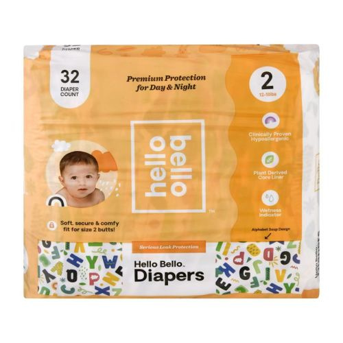 Hello Bello Diapers Size 2 Alphabet Soup Design - 32 ct
