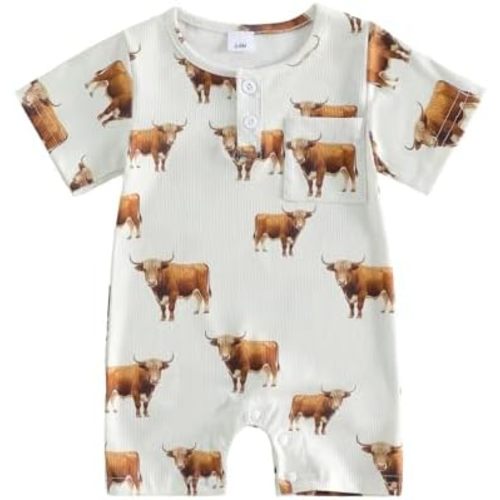 DSORVICD Western Baby Boy Clothes Country Cowboy Romper One-piece Jumpsuit 0 3 6 12 Months Spring Summer Clothes