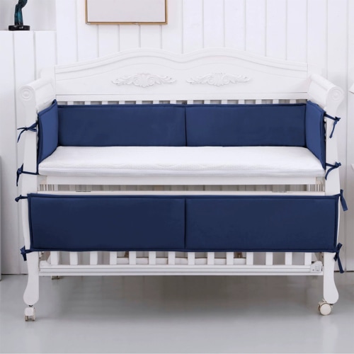 4 Pieces Set of Breathable Crib Liner for Baby Crib