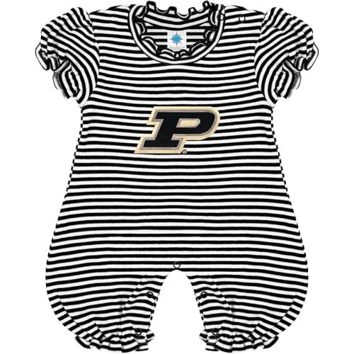 Creative Knitwear College Baby Striped Puff Sleeve Romper - Team Logo, Many Colors, for Girls (Newborn-12 Months)