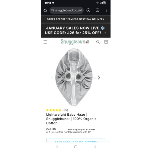 Lightweight Baby Haze | Snugglebundl | 100% Organic Cotton