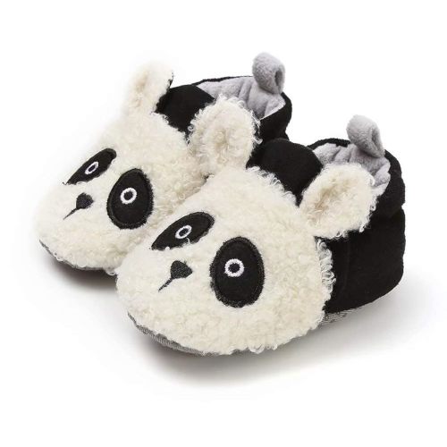 YWY Infant Baby Cozy Fleece Slippers with Non Skid Bottom Newborn Boys Girls Winter Warm Socks Booties Stay On Crib House Shoes