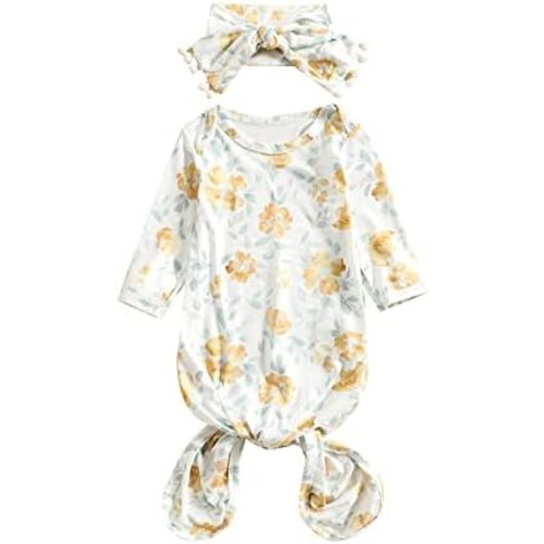 Newborn Sleeping Bag Baby Sleep Sack Cap Knotted Gown With Hat Set For Boys Girls Unisex Baby Essentials