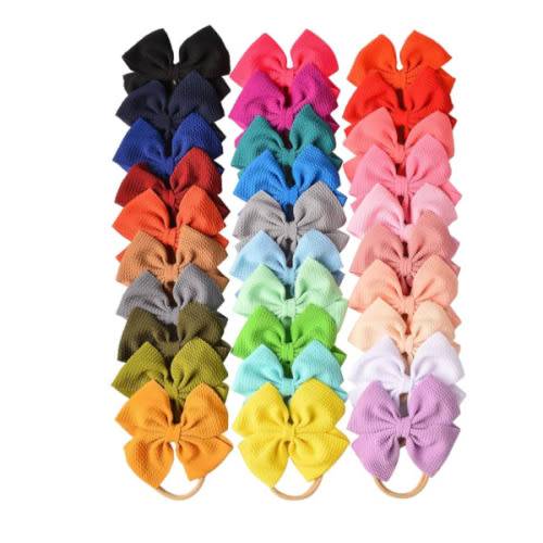 Prohouse 30 PCS Big Bows Baby Nylon Headbands Hairbands Hair Bows Elastics for Baby Girls Newborn Infant Toddler Child Hair Accessories