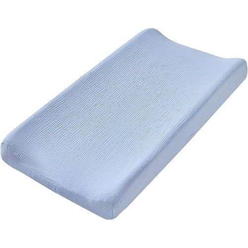 Changing Pad Cover for Baby Girls Boys, Neutral Fitted Muslin Cotton Diaper Changing Pad Sheets, Soft Brethable Changing Table Cover