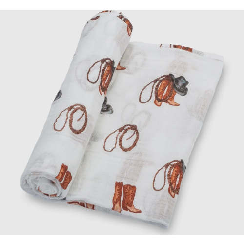 Life is better in boots muslin swaddle blanket