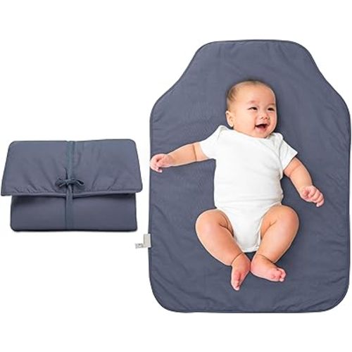 Natemia Baby Portable Diaper Changing Pad - Portable Changing Pad for Baby, Flexible Design for Travel, Machine Washable Percale Cotton, Made in Turkey, Baby Essentials