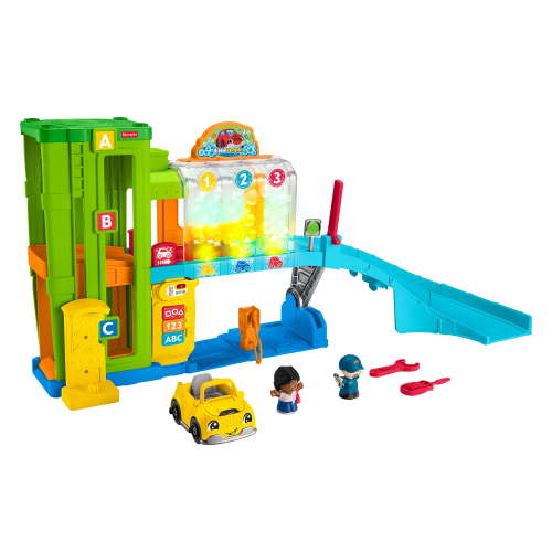 Fisher-Price Little People Learning Garage Playset with Figures, Toy Car, Ramp Set, Musical & Light-up