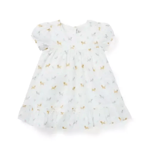 Baby Jet Ivory Dog Friends Baby Dog Friends Lace Trim Dress by Janie and Jack