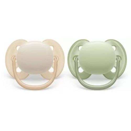 Avent Philips Ultra Soft Pacifier 0-6 Months - Sand/Green - 2pk