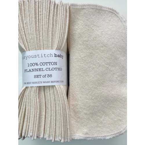 Handmade. Cloth Baby Wipes. 8x8 cotton flannel. Eco friendly reusable washable cloth wipes and/or napkins. Unbleached. Natural