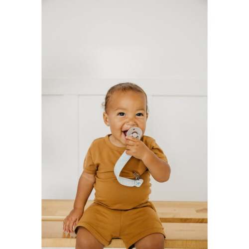 Vance Printed Binky Clips With Knit Strap, Multicolors (Pack of 3) - Copper Pearl | Maisonette