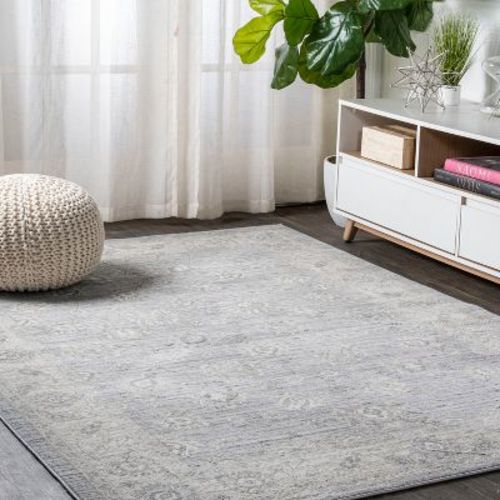 5' X 8' Modern Persian Vintage Moroccan Traditional Area Rug, Light Gray - Jonathan Y