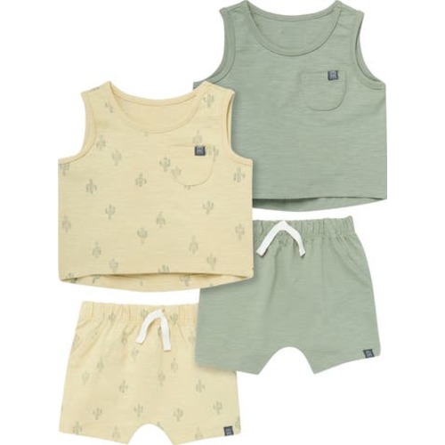 Sleeveless Shirt and Shorts Set, 0-3M