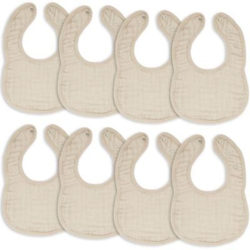 Muslin Cotton Baby Bibs, 8 Pack, Adjustable Size With Easy Snaps, Soft And Super Absorbent, Washable And Reusable By Comfy Cubs - Multicolor
