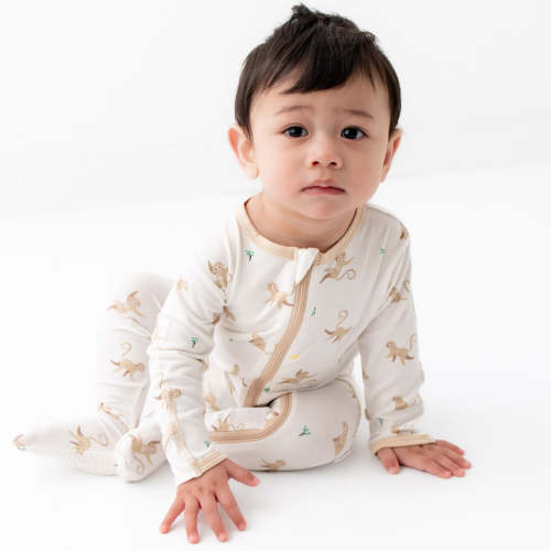 Monkey Zippered Footie