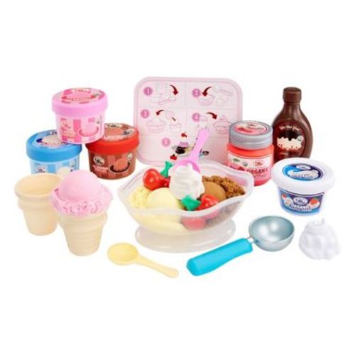 Little Tikes Creative Chefs Ice Cream Kit: Pretend Play Food & Toy Kitchens with 17 Pieces for Creativity