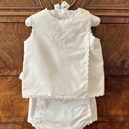 Edgehill Collection x Kristin Ellen Hockman Baby Girls Linnea Embroidered Top & Diaper Cover Set