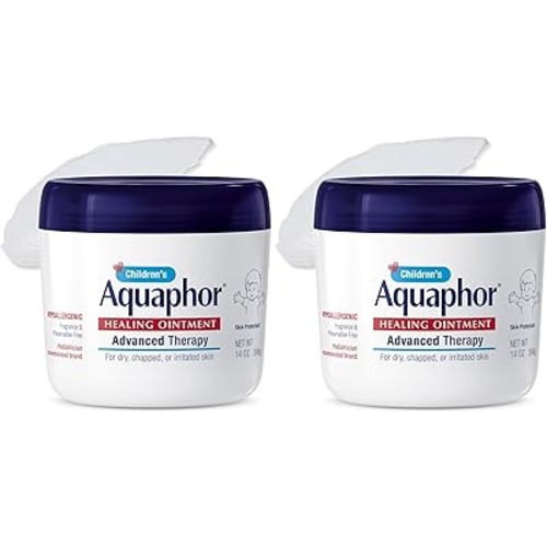 Aquaphor Children's Advanced Therapy Healing Ointment, 41% Petrolatum Skin Protectant Ointment for Minor Wound Care, Chapped or Cracked Skin and Lips, 14 Oz Jar (Pack of 2)