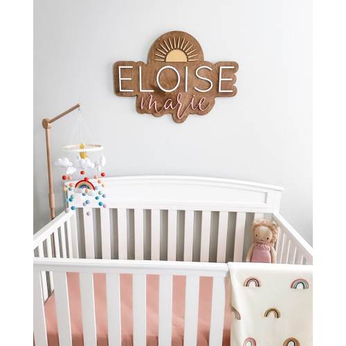 Boho Name Sign, Nursery Name Sign, Sun Nursery Decor, Boho Sun Name, Custom Wood Name, Sunshine Nursery Decor, You Are My Sunshine Theme