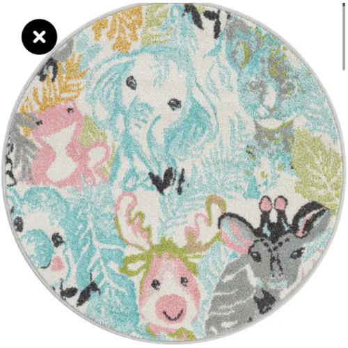 Multicolor 6' x 6' Animals Whimsy Kids Round Rug | Rugs.com