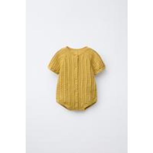 TEXTURED KNIT JUMPSUIT - Mustard | ZARA United States