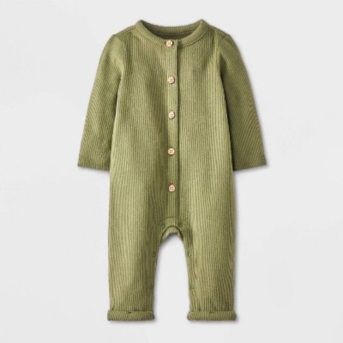 Baby Cozy Ribbed Romper - Cat & Jack™ Green 0-3M