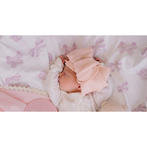 Knitted Oversized Topknot | Baby Peach
