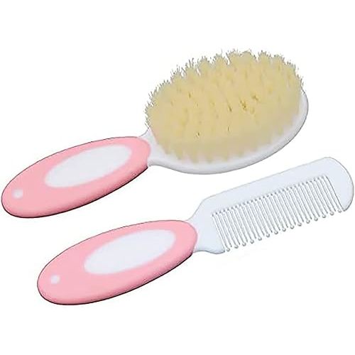 Baby Hair Brush and Comb Set, Baby Brush with Soft Natural Bristles