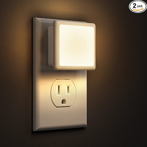 LOHAS LED Night Lights Plug into Wall 2 Pack, Bright Plug in Night Light, Dusk to Dawn Sensor, 3000K Soft White, Small Nightlight Auto-On/Off, for Adults Kids Room, Bedroom, Bathroom, Hallway, Kitchen