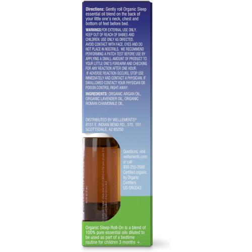 Wellements Organic Sleep Roll On for Babies & Kids | 100% Pure Essential Oils | Soothing Lavender & Chamomile | No Melatonin | Calming Bedtime Solution 0.3 Fl Oz | Buy Now with Express International Delivery | GoSupps.com