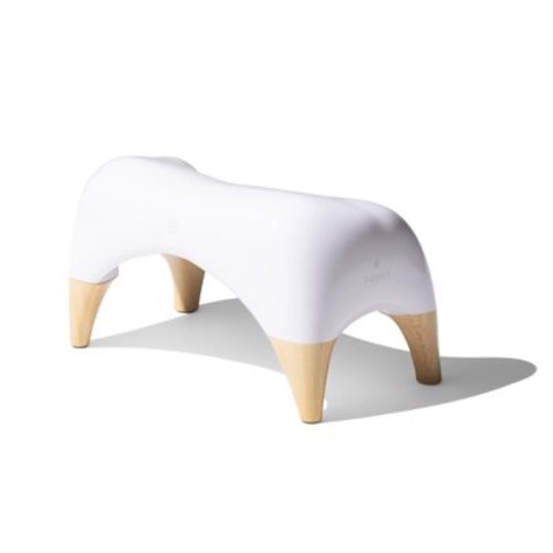 TUSHY Ottoman Relaxed Toilet Stool, 7.5" White Bamboo, Squatting Stool