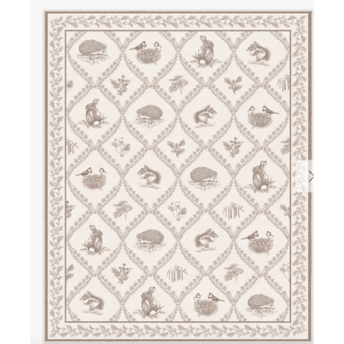 Sanderson Squirrel & Hedgehog Fawn Tufted Rug | Ruggable