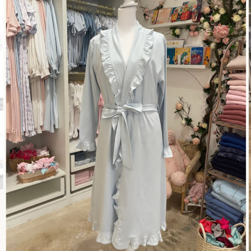 LUXURY BABY BLUE RUFFLE ROBE – Caprilina