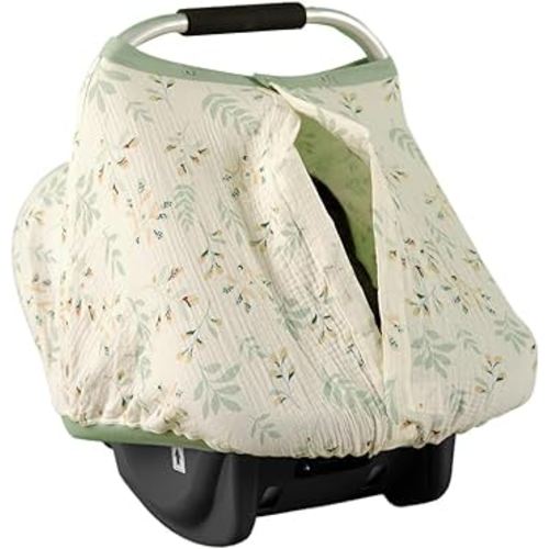 Car Seat Covers for Babies Girl and Boy with 100% Cotton Muslin Material | Baby Carseat Cover Girl and Boy | Adorable Baby Car Seat Cover with Cute Design | Infant Car Seat Cover with Window